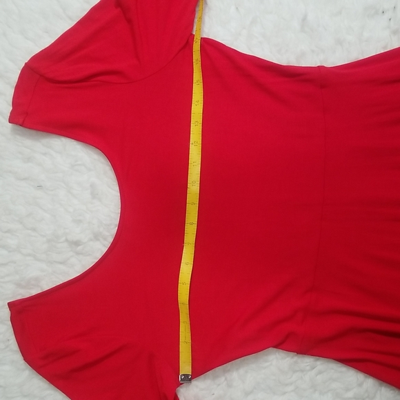 Express Solid red circle dress. Size M - Picture 11 of 11